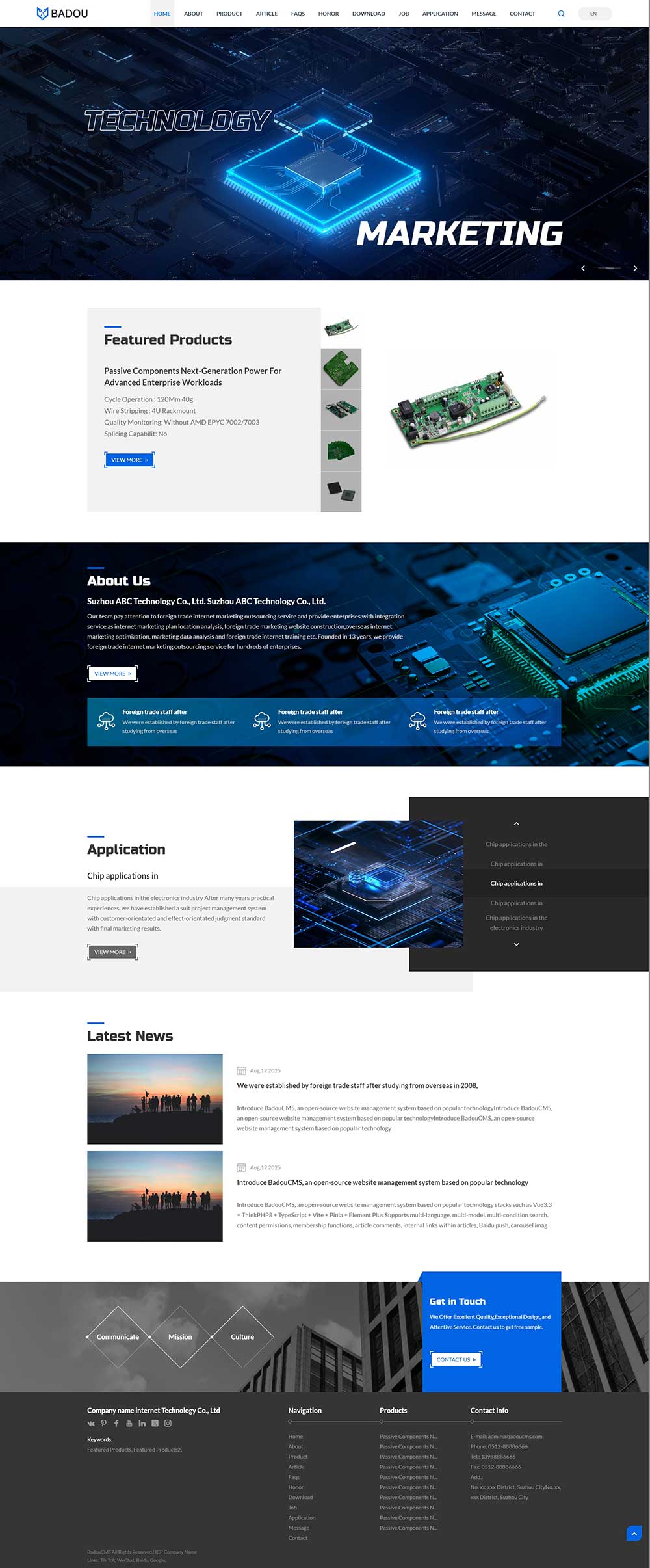 电子制造业响应式网站